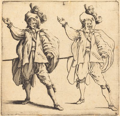 Oficial con Gran Pluma, Vista Frontal de Jacques Callot