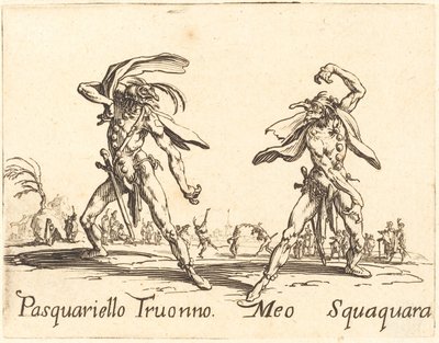 Pasquariello Truonno y Meo Squaquara de Jacques Callot