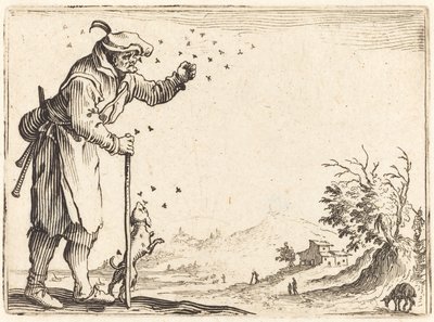 Campesino atacado por abejas de Jacques Callot