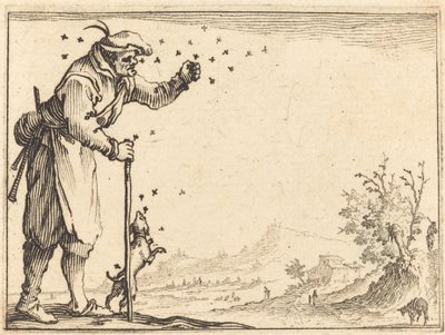 Campesino atacado por abejas de Jacques Callot
