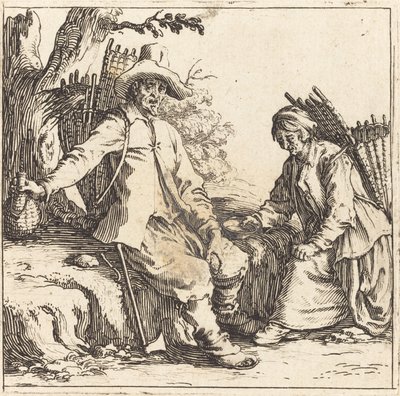 Pareja de campesinos en descanso de Jacques Callot