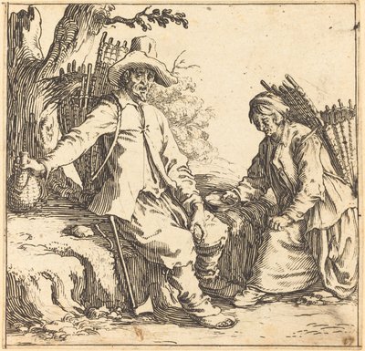 Pareja de campesinos descansando de Jacques Callot