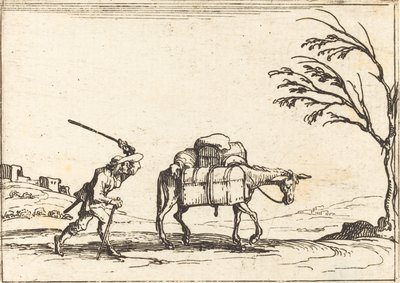 Campesino Azotando a su Burro de Jacques Callot