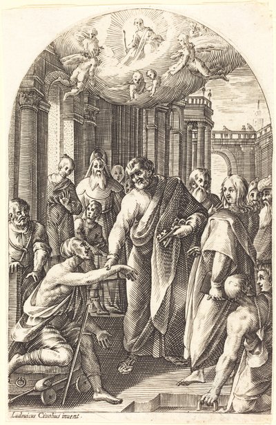 Pedro y Juan curando al cojo de Jacques Callot