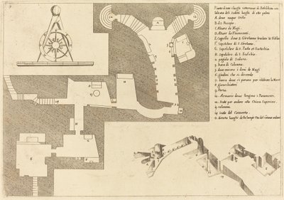 Plano de todos los lugares importantes en Belén de Jacques Callot