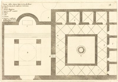 Plano de la iglesia cerca de la casa de Anás de Jacques Callot