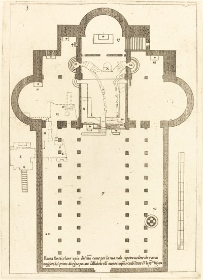 Plano de la Iglesia del Santo Pesebre de Jacques Callot