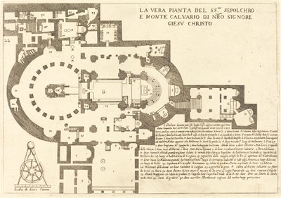 Plano del Santo Sepulcro y el Monte Calvario de Jacques Callot