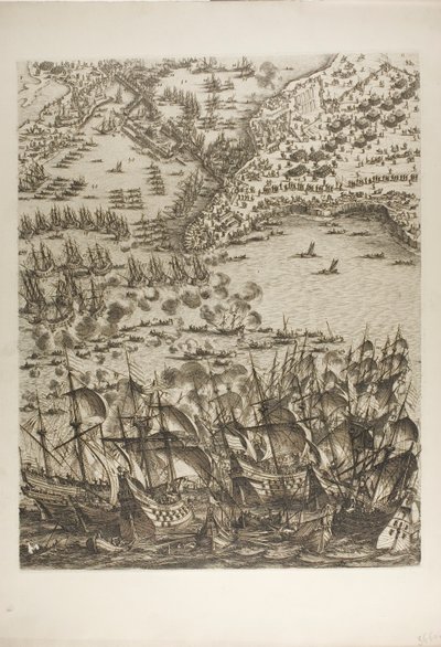 Lámina Cinco de La Siège de la Rochelle de Jacques Callot