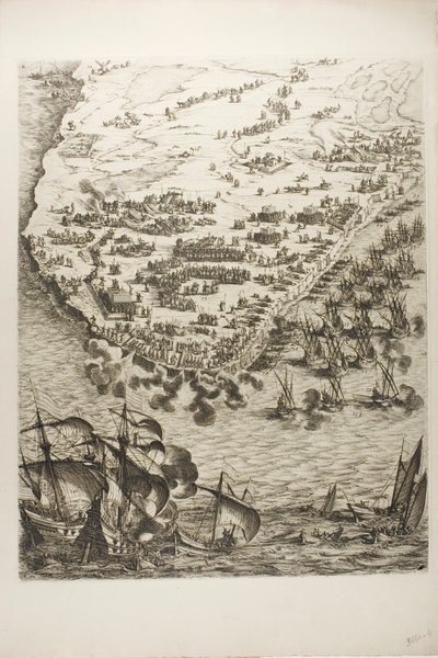 Placa Cuatro de La Siège de la Rochelle de Jacques Callot