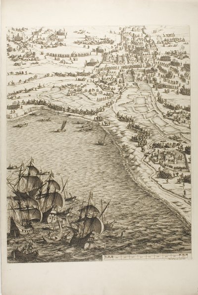 Placa seis de La Siège de la Rochelle de Jacques Callot