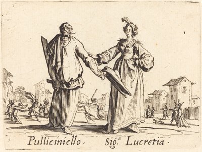 Pulliciniello y Siga. Lucretia de Jacques Callot