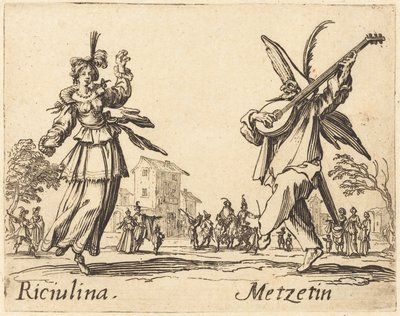 Riciulina y Metzetin, c. 1622 de Jacques Callot