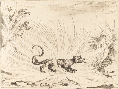 Salamandra rodeada de llamas de Jacques Callot