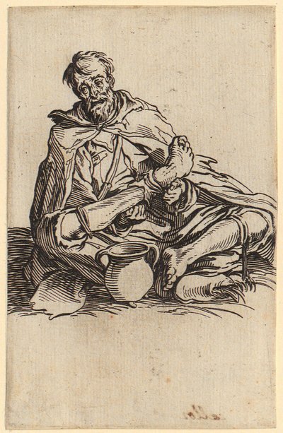 Mendigo débil, lámina 13 de la serie «Los mendigos» de Jacques Callot