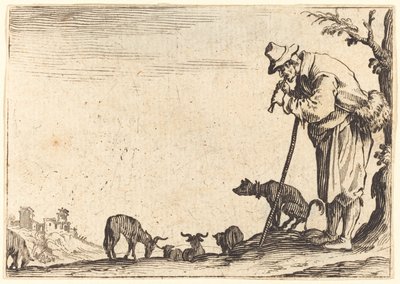 Pastor Tocando la Flauta de Jacques Callot