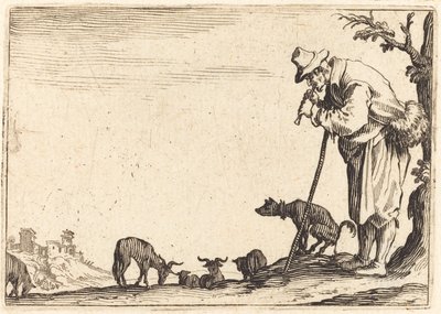 Pastor Tocando la Flauta de Jacques Callot