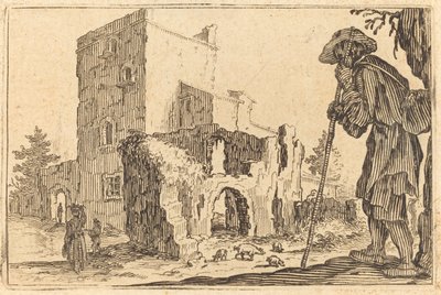 Pastor y ruinas de Jacques Callot