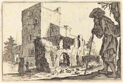 Pastor y ruinas de Jacques Callot