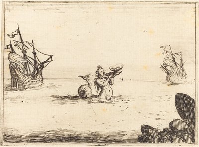 Sirena entre dos barcos de Jacques Callot