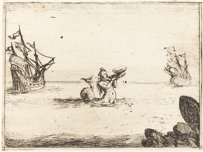 Sirena entre dos barcos de Jacques Callot