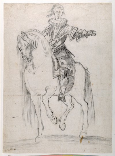 Boceto de Luis XIII a caballo de Jacques Callot
