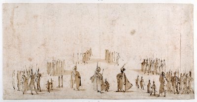 Boceto para la puesta en escena de grupos de figuras en 