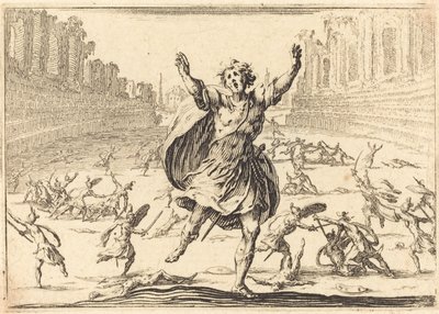 Escaramuza en un circo romano, c. 1617 de Jacques Callot