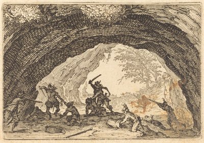 Soldados atacando a ladrones de Jacques Callot