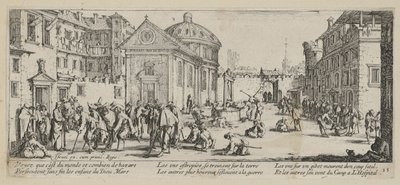 Hospital, lámina 15 de la serie «Miserias de la guerra» de Jacques Callot