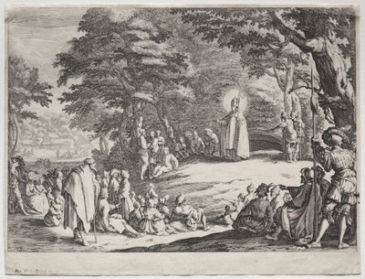 San Amando Predicando en un Bosque de Jacques Callot