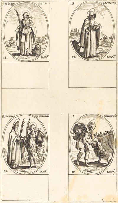 San Antonio; Santa Prisca; San Germánico; Santos Fabián y Sebastián de Jacques Callot