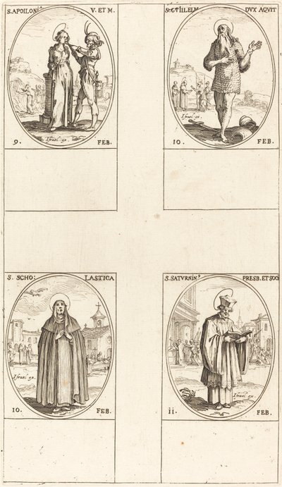 San Apolonia; San Guillermo; Santa Escolástica; San Saturnino de Jacques Callot