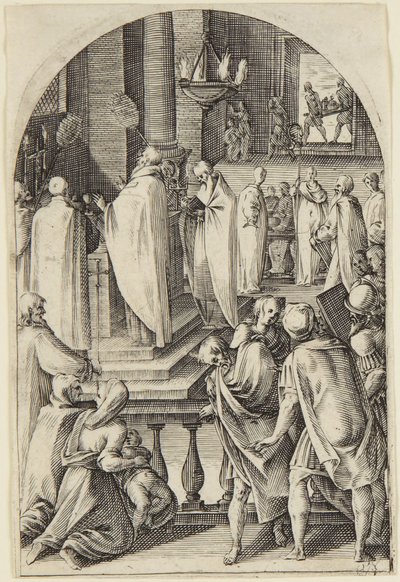 San Basilio celebrando el sacrificio de la misa de Jacques Callot