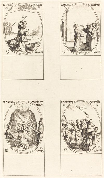 Santa Bibiana; San Birino; Santa Bárbara; San Sabas de Jacques Callot