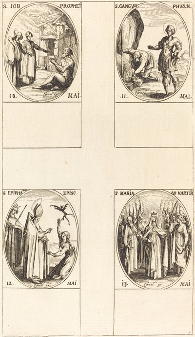 San Job, Profeta, San Gangulfo, San Epifanio, Santa María de los Mártires de Jacques Callot