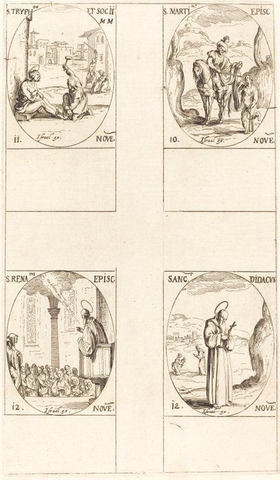 San Martín, San Trifón y compañeros, San Renato, San Diego de Jacques Callot