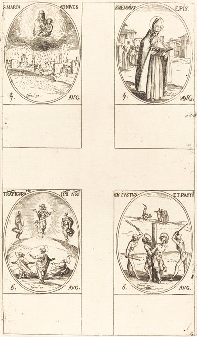 Santa María de la Nieve, San Memmio, Obispo, La Transfiguración, Santos Justo y Pastor de Jacques Callot