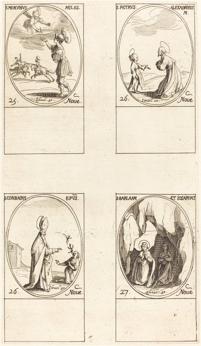 San Mercurio; San Pedro de Alejandría; San Conrad; Santos Barlaam y Josaphat de Jacques Callot