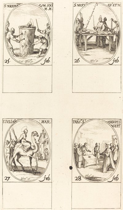 San Nicéforo; San Néstor; San Julián; Traslación de San Agustín de Jacques Callot