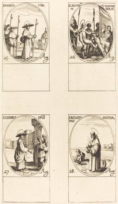 Santa Patricia, Santos Secundus y Alejandro, San Cesáreo, San Agustín de Jacques Callot
