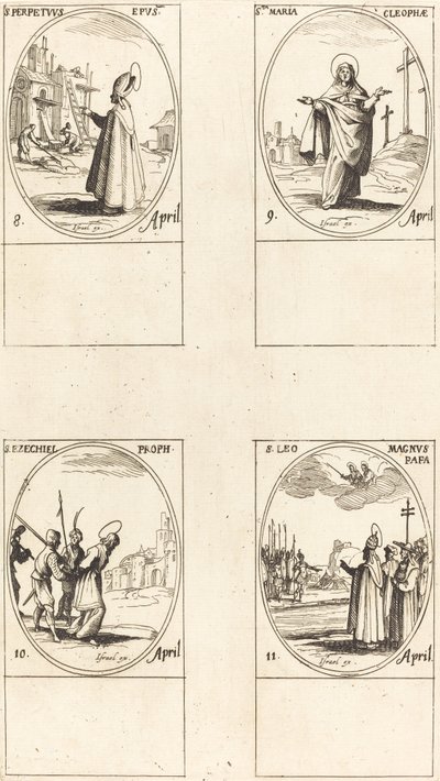 San Perpetuo; Santa María de Cleofás; San Ezequiel; San León el Grande de Jacques Callot