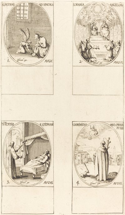 San Pedro, Apóstol; Santa María de los Ángeles; Descubrimiento del cuerpo de San Esteban; San Dom de Jacques Callot