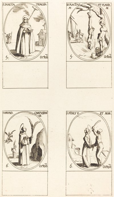 Santa Teresa; San Plácido y Flavia; San Bruno; Santa Fe de Jacques Callot