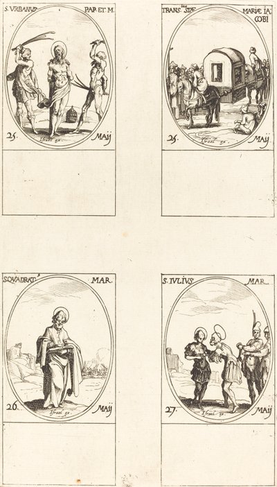 San Urbano, La Traslación de Santa María de Santiago, San Cuadrado, San Julio de Jacques Callot