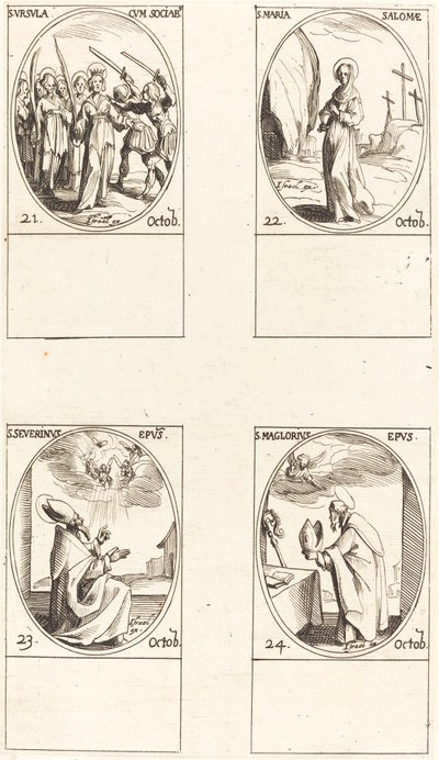 Santa Úrsula y Compañeras; Santa María Salomé; San Severino; San Maglorio de Jacques Callot