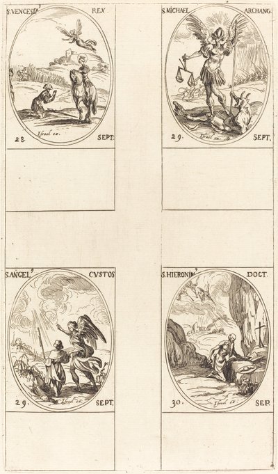 San Wenceslao; San Miguel, Arcángel; El ángel de la guarda; San Jerónimo de Jacques Callot
