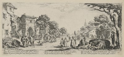 Moribundos al borde del camino, lámina 16 de la serie « Miserias de la guerra » de Jacques Callot