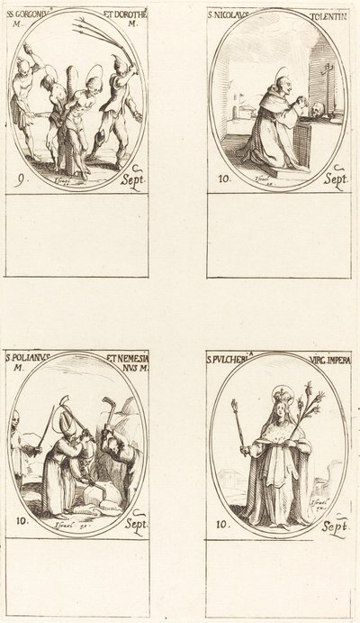 San Gorgonio y Santa Dorotea, San Nicolás de Tolentino, San Poliano y Nemasiano, San Pul de Jacques Callot