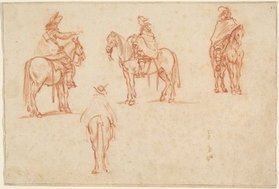 Estudio de cuatro jinetes de Jacques Callot
